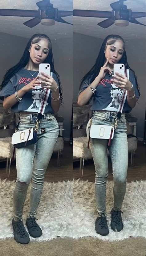 Fly Female Outfits, Essential Outfits For Women, Ksubi Jeans Outfit Black Women, Jeans Outfit Black Women, Streetwear Girl, Fly Outfit, Effortlessly Chic Outfits, Swag Outfits For Girls, Couple Outfits