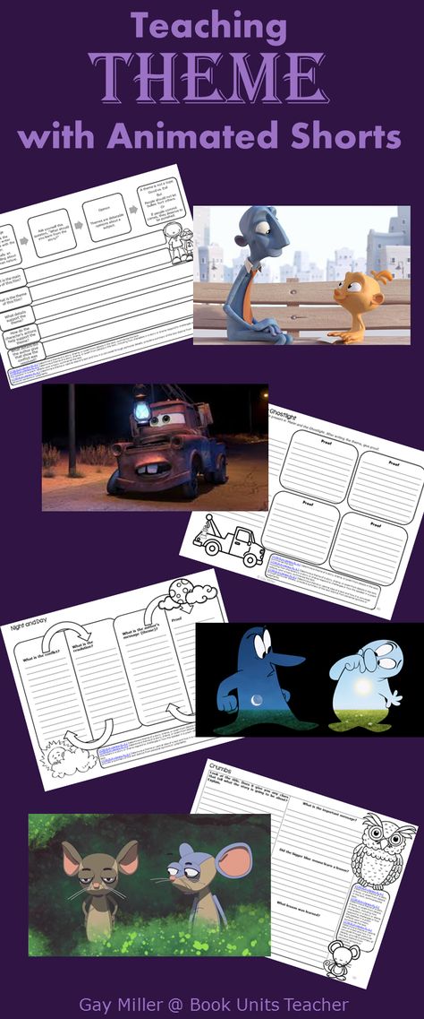 Free Printables to Use with Animated Shorts (Theme) Teaching Theme 2nd Grade Activities, Teaching Theme Middle School, How To Teach Theme, Teaching Dialogue 3rd Grade, Teaching Theme 3rd Grade, Teaching Theme 2nd Grade, Teaching Theme 3rd, Teaching Theme 5th Grade, Animation Guide