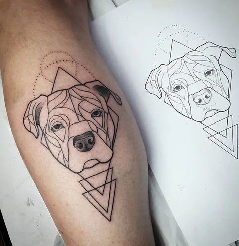 Geometric Dog Tattoo, Boxer Dog Tattoo, Boxer Tattoo, Rottweiler Tattoo, Art Deco Tattoo, Geometric Artists, Pitbull Tattoo, 7 Tattoo, Tattoo Dog