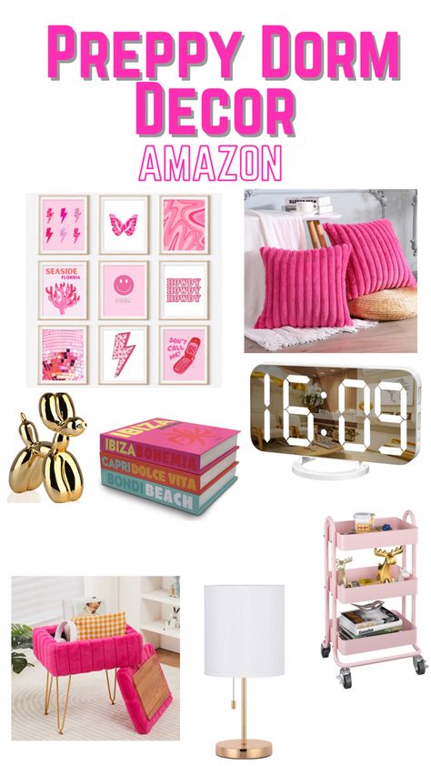 Preppy College Dorm Room Decor Inspo Preppy Room Mood Board, Preppy Teen Room Decor, Preppy Room Shelf Decor, Preppy Room Decor Amazon, Preppy Girls Room, Preppy Girl Room, Preppy Desk Decor, Preppy Teen Bedroom, Preppy Teen Room