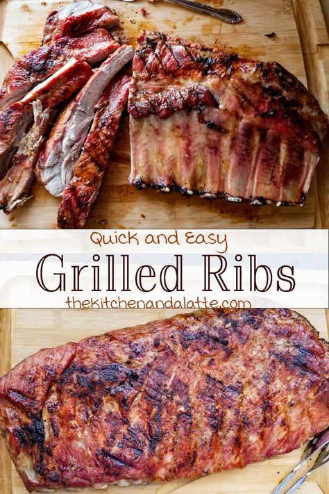 An easy way to grill St Louis ribs without cooking them all day! These ribs are made with a simple dry rub along with lime juice and fresh garlic making them juicy and tender. They are the easiest ribs you will make! #grilledribs #easyribsrecipe #grilledribsrecipes #quickgrilledribs Pork Ribs On Grill, Quick Ribs, Barbecue Ribs Grilled, Easy Ribs On Grill, Tender Grilled Ribs, Ribs On The Grill, Grilled Ribs, Pork Spare Ribs On The Grill, How To Prepare Ribs For The Grill