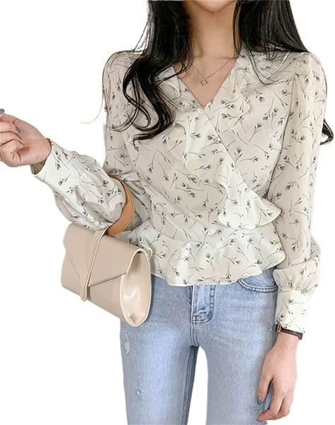 Amazon.com: LMMDDP Autumn Short Cute Tops Women Shirt Girls Floral Ruffled Peplum Top Blouse: Clothing, Shoes & Jewelry Women Shirt, Cute Tops, Shirts For Girls, Shoes Jewelry, Peplum Top, Shoe Jewelry, Womens Shirts, Top Blouse, Womens Tops