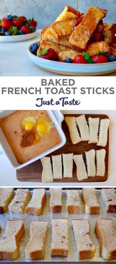 Baked French Toast Sticks (Freezer-Friendly!) recipe from justataste.com #recipes #breakfast #mealprep Baked French Toast Sticks, Breakfast Ideas Healthy Easy, Family Cooking Recipes, French Toast Sticks Recipe, Breakfast Ideas Healthy, Baked French Toast, French Toast Sticks, Just A Taste, Delicious Drink Recipes