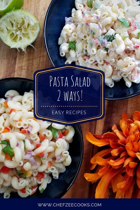 Pasta Salad is must for any family gathering, BBQ, or Holiday Dinner. This easy side dish recipe is great for everyone and you can even make this Macaroni Salad Recipe a few different ways whether you like it with mayo, ham, tuna, shrimp, or chicken. This pasta salad is a crowd pleaser! #ChefZeeCooks #PastaSalad #MacaroniSalad #SideDishes #HolidayRecipes Homemade Pasta Kitchenaid, Cuban Food Recipes, Dominicano Recipes, Macaroni Pasta Salad, Sausage Recipes For Dinner, Cuban Food, Macaroni Salad Recipe, Dominican Food, Cuban Recipes