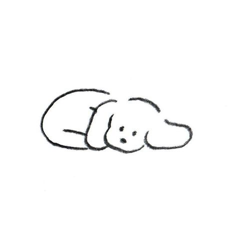 Dog Aesthetic Drawing, Cartoon Dog Tattoo, Puppy Doodle, Dog Doodles, Sleepy Puppy, Easy Doodle, Sweet Dog, 강아지 그림, Doodle Dog