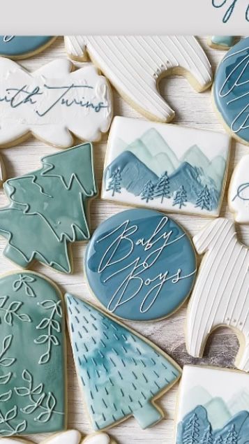 Colorado Cookies Decorated, Let The Adventure Begin Cookies, Ski Themed Baby Shower Ideas, Mountain Wedding Cookies, Adventure Awaits Cookies, Mountain Cookies Decorated, Adventure Baby Shower Cookies, Adventure Baby Shower Cake, Mountain Sugar Cookies