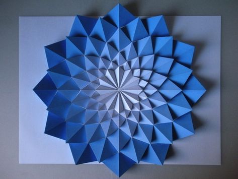 Origami Wall Art, Origami Tattoo, Geometric Origami, Origami And Kirigami, Origami Rose, Origami Paper Art, Origami Instructions, Paper Wall Art, 3d Origami