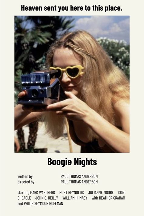 Tv Posters, Boogie Nights, Top Film, Burt Reynolds, Polaroid Poster, Mark Wahlberg, Movie Posters Minimalist, Julianne Moore, Heaven Sent