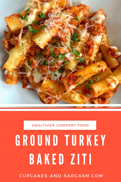 Ground Turkey Pasta, Ground Turkey Recipes Easy, Ground Turkey Recipes Healthy, Turkey Pasta, Healthy Ground Turkey, Healthy Turkey, Diner Recept, Baked Turkey, Baked Ziti