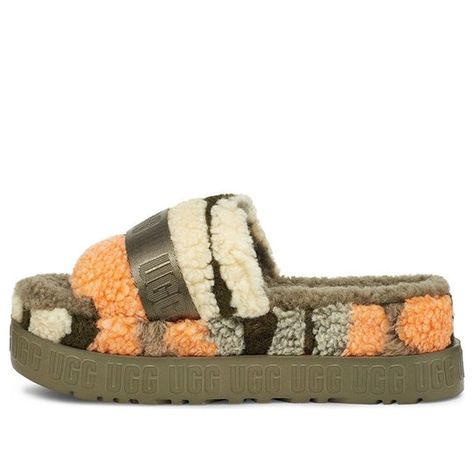 Ugg Fluffita, Green Slides, Ugg Slides, Army Print, Slides Slippers, Fashion Slippers, Brown Flats, Womens Slides, Espadrille Sandals