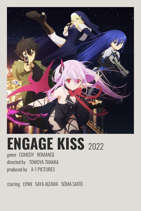 engage kiss minimalist poster Engage Kiss, Perfume Quotes, Anime Minimalist Poster, Twin Star Exorcist, Anime Summer, Good Anime Series, Movies List, Poster Anime, Minimalist Posters