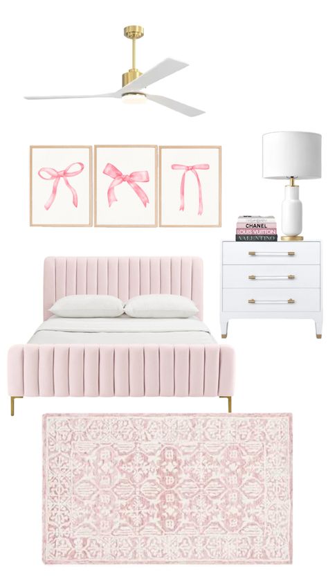 #pink #room #coquette #bows #pinterest Room Coquette, Room Wishlist, Room Organization Bedroom, Dream Bedroom Inspiration, Bedroom Redesign, White Room Decor, Coquette Bows, Room Redesign, Preppy Room Decor