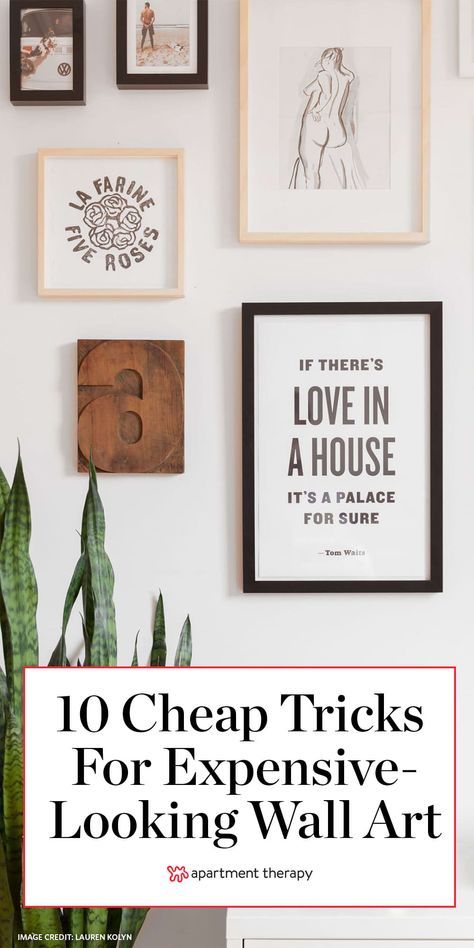 10 Inexpensive Tricks for Expensive-Looking Wall Art Inexpensive Wall Art, Diy Gallery Wall, Cheap Wall Art, Cheap Wall Decor, Wal Art, Bedroom Bliss, Work Diy, Decor Minimalist, Inspirational Wall Art