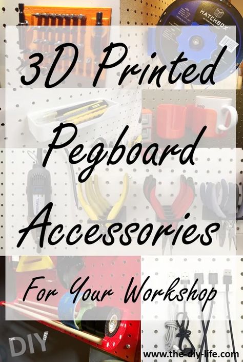 3d Print Garage Organization, Free 3d Printer Files, Cool 3d Prints, Useful 3d Prints, Front Closet, 3d Printing Business, Stay Creative, Pegboard Accessories, 3d Printing Art