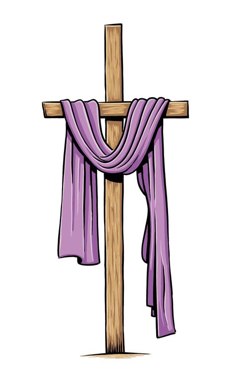 Clipart crosses draped with cloth. Christian Easter Art, Cross Clipart, Cross Drawing, Funny Cartoon Memes, Cross Pictures, Easter Clipart, Easter Cross, Easter Art, It's Raining