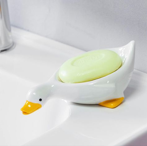 Duck Bathroom, Ceramic Cute, Sink Tray, Bathroom Bathtub, Clay Soap, Shower Bathroom, Ceramic Soap Dish, Cute Duck, Ceramic Color