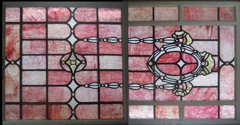 HUGE DIVINE BEAUTY - WOW FACTOR. circa 1900 Pink Stained Glass, Antique Stained Glass Windows, Stained Glass Lamp Shades, Enchanted Cottage, Stained Glass Light, Antique Stain, Divine Beauty, Flower Window, Pink Jewels