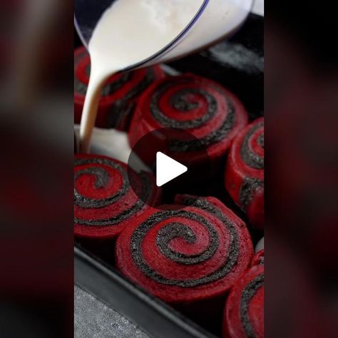 Vampire Cinnamon Rolls, Buttermilk Syrup, Black Food Coloring, Active Dry Yeast, Black Food, Sauce Pot, Pot Set, Red Food Coloring, Cinnamon Rolls Recipe