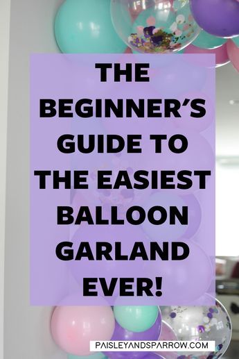 Want a balloon garland at your next party? Make one! This simple step by step tutorial WITH VIDEO will help you easily make an amazing balloon garland Balloon Garland With Long Balloons, Alternative To Balloon Arch, Balloon Garland Easy, How To Make A Balloon Arch, Easy Balloon Decorations, Balloon Decorations Without Helium, Make A Balloon Garland, Easy Party Decorations, Small Balloons