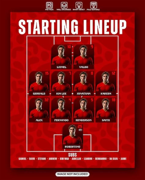 Football team starting lineup graphic template Football Starting Lineup Graphic, Starting Lineup Graphic, Lineup Graphic, About Football, Blur Photo Background, Blur Photo, Graphic Template, Photo Background, Football Team