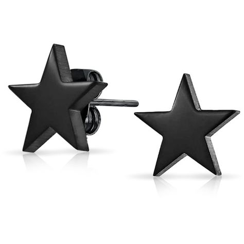 Black Stainless Steel Star Stud Earrings Unisex 10mm ($13) ❤ liked on Polyvore featuring men's fashion, men's jewelry, earrings, jewelry, black, stud earrings and studs Stud Earrings Black, Jewelry Star, Black Stud Earrings, Stud Earrings For Men, Star Stud Earrings, Unisex Earrings, Earrings For Men, Initial Monogram, Star Earrings Stud