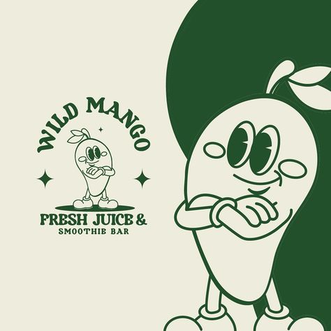 INTRODUCING THE WILD MANGO 🥭 A fresh juice and smoothie bar serving up perfect refreshing blends to cool off this summer with the quality fruits and vegetables sourced worldwide So excited to share the first look of this brand🥭✨ - Let me know what you think about this customized “WILD MANGO” logo design ❤️ @briefhaus - #bhwildmango #briefhaus #WildMangoProject #WildMangoLogo #WildMangoBranding #CreativeDesigns #GraphicDesignInspiration #BrandIdentity #mascotlogo #ArtisticBranding #VisualIden... Fruits Illustration Design, Juice Bar Branding, Mango Logo Design, Kirby Logo, Health Food Logo, Smoothie Logo, Vegetable Logo, Mango Logo, Fresh Logo Design