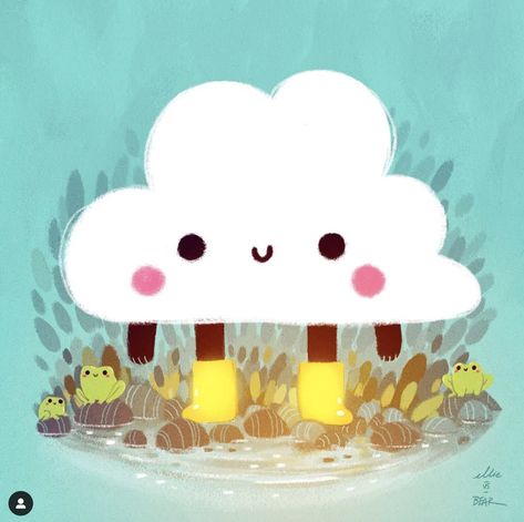 Kawaii Cloud, Cloud Illustration, Illustration Art Kids, Cartoon Clouds, Cloud Drawing, Wild Creatures, Art Drawings Sketches Creative, Holiday Art, Illustration Character Design