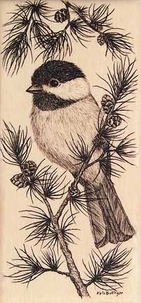 Wood Burning Animals, Pattern Drawing Ideas, Chickadee Tattoo, Garden Sketch, Chickadee Art, Wood Burning Patterns Stencil, Pyrography Art, Wood Animal, Chickadees