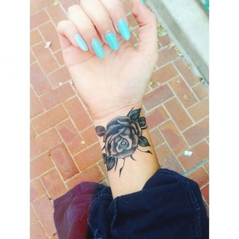 32 Inspiring Wrist Tattoos … - allwomenstalk - Medium Black And Grey Rose Tattoo, Tattoos For Women On Thigh, Wrist Tattoos Girls, Wrist Tattoo Cover Up, Cute Tattoos On Wrist, Rose Tattoos For Women, Cool Wrist Tattoos, Tattoos For Black Skin, Tattoo Cover-up