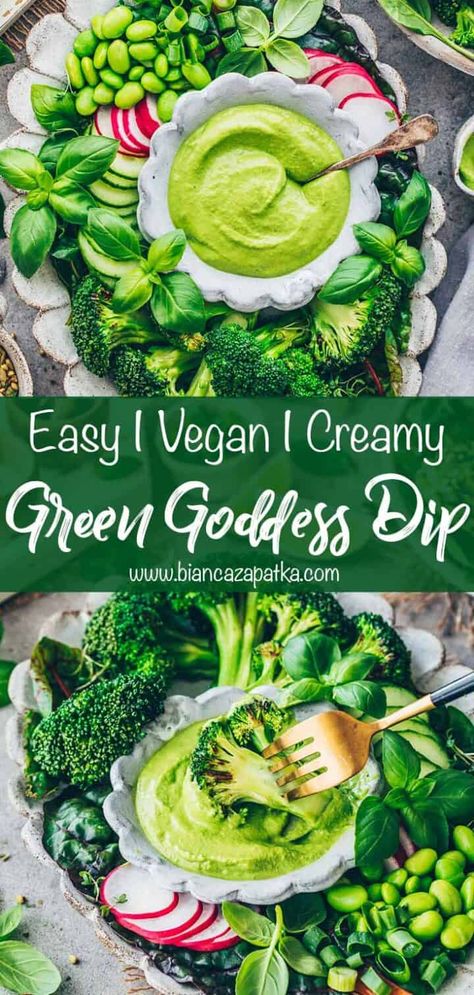 Veggies Bowls, Veggie Sauce, Goddess Dressing Recipe, Green Goddess Dip, Green Goddess Salad Dressing, Tahini Dressing Recipe, Tahini Dip, Vegan Dips, Salad Cream