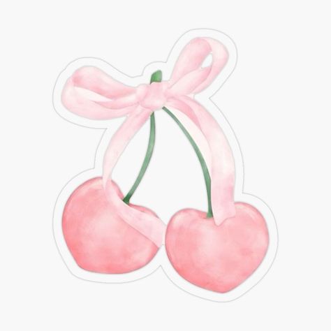 Coquette Cherry Bow Stickers #cute #cherry #coquette #coquettesticker  Get my art printed on awesome products. Support me at Redbubble #RBandME: https://www.redbubble.com/i/sticker/untitled-by-untitled/161363589.O9UDB?asc=u