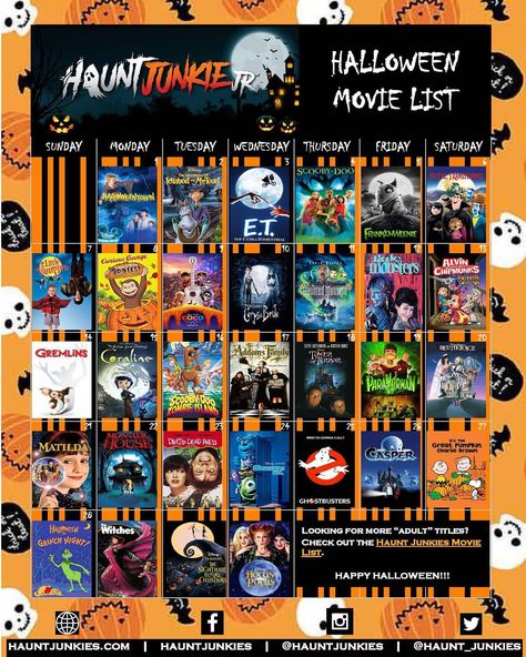 Kids Halloween movies, kid-friendly movies, scary movies, horror movies, Halloween movies 2000s Scary Movies, 90s Scary Movies, Movies Marathon, Halloween Movies For Kids, Movies Scary, Halloween Movies To Watch, Halloween Movies List, Movie Challenge, 1980s Tv Shows