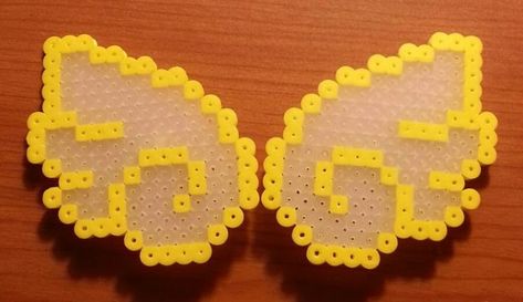 Angel Wings Wings Perler Beads, Perler Wall, Cross Stitch Skull, Christmas Perler Beads, Kandi Ideas, Small Angel, Bead Projects, Melty Beads, Melting Beads