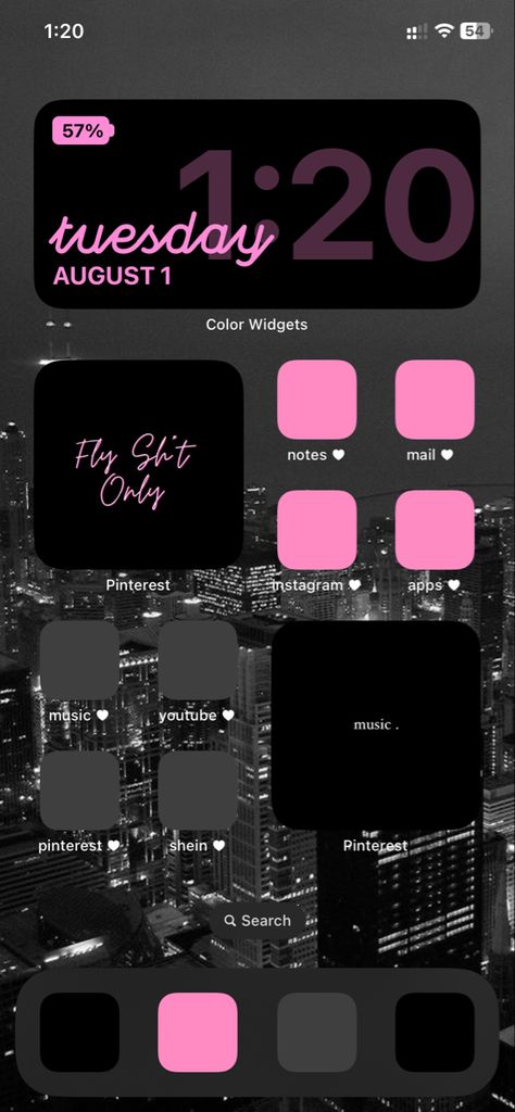 Prettiest Wallpapers Iphone, Iphone Pink Lockscreen Wallpaper, Iphone Wallpaper Ideas Lock Screen, Pink Home Wallpaper Iphone, Phone Idea Wallpaper, Widget Iphone Aesthetic Pink And Black, Cool Homescreen Wallpaper Aesthetic, Ios 16 Home Screen Layout Ideas, Ways To Decorate Your Home Screen