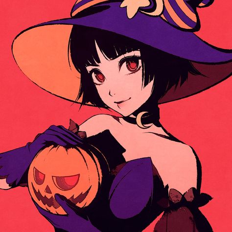 moshimoshibe on Twitter: "pyromakoto… " Cute Halloween Pfp, Arte 8 Bits, Anime Halloween, Witches Hat, 5 Anime, Halloween Icons, Persona 5, Halloween Girl, Cute Halloween