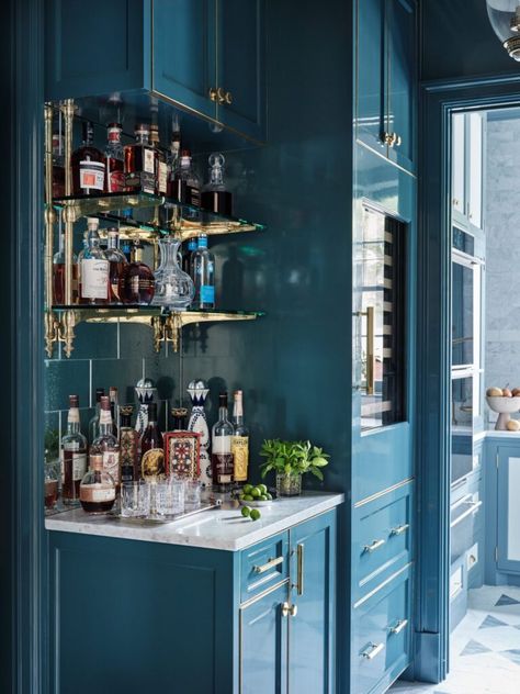 Tori Rubinson's Colonial Parkway - The Glam Pad Tori Rubinson, Turret Room, Mudroom Pantry, Bar Shelves, Bar Inspiration, Small Pantry, Raise The Bar, Beautiful Bars, Home Bar Designs