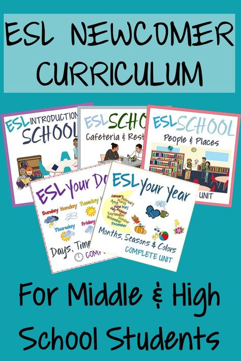 You found it - on-site or hybrid curriculum for your ESL secondary education students. This 11 unit, year and a half long ESL Newcomer Curriculum will keep your students engaged and focused as they maneuver one of the most difficult languages - English! Read about the curriculum's philosophy and get acquainted with its setup here. #distancelearning #ELL #ellnewcomers #tpt #eslcurriculum Newcomers Esl English Language Learners, Esl Middle School Activities, Newcomer Esl Activities, High School Esl Classroom, Esl Curriculum, Esl Beginners, Esol Classroom, Middle School Esl, High School Esl