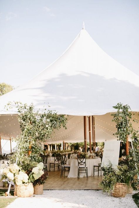 Tent entrance ideas Wedding Tent Entrance Flowers, Hampton Marquee Wedding, Modern French Country Wedding, Sail Tent Wedding Reception, Wedding Tent Florals, Sail Cloth Tent Wedding Decor, Tented Wedding Decor, Timeless Backyard Wedding, Summer Tent Wedding