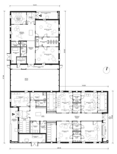 Gallery - New Building for Nursery and Kindergarten in Zaldibar / Hiribarren-Gonzalez + Estudio Urgari - 25 Nursery School Floor Plan, Kindergarten Plan Architecture Projects, Kindergarten Design Plan, Preschool Floor Plan, Kindergarten Floor Plan, Nursery School Ideas, Daycare Building Plans, Kindergarten School Design, Reggio Nursery