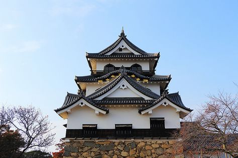 Korean Castle, Japanese Fortress, Hikone Castle, Japanese Scrapbook, Ancient Japanese Architecture, Japan Castle, Japanese Roof, Historical Japan, Castle Plans