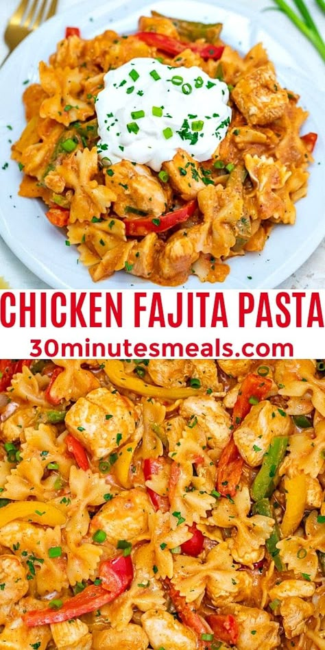 One Pot Chicken Fajita Pasta, Fajita Pasta, Chicken Fajita Pasta, Chicken Fajita, One Pot Chicken, Recipe Dinner, Pasta Dinner Recipes, Health Dinner Recipes, Chicken Dishes Recipes