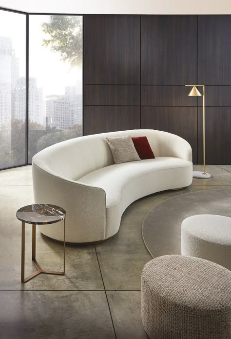 MOON | Curved sofa By Marelli Curve Sofa, Curved Sofa Living Room, Modern Curved Sofa, Sofas Ideas Living Room, Curved Couch, Curved Sofas, Sofa Design Ideas, Small Sectional Sofa, Luxe Living Room