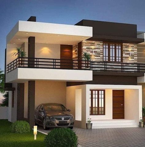 2 Storey House Design, Small House Front Design, House Balcony Design, Two Story House, Modern Small House Design, Best Modern House Design, Small House Design Exterior, Modern Bungalow House, Building House Plans Designs