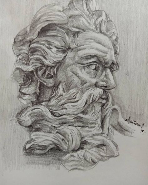 Zeus study in pencil ✏️ #sketches #sketchbook #draw #drawing #zeus #blackandwhite #pencildrawing #pencilsketch #art #pencilart #portrait… Greek Gods Drawings Pencil, Greek God Sketch, Zeus Drawing, Greek Drawings, Poseidon Drawing, Roman Drawings, Mythology Wallpaper, Zeus Art, Viking Drawings