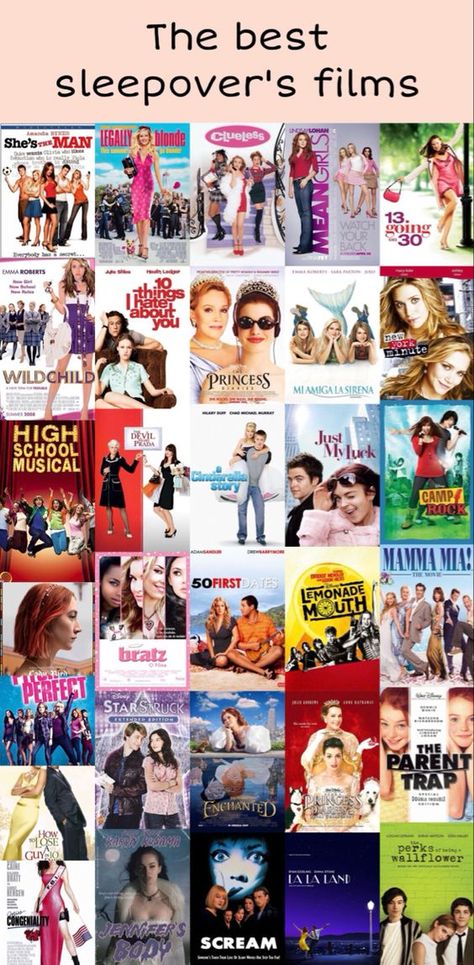 Sleepover Film, Best Teen Movies, Sleep Over Ideas, Fun Sleepover Games, Sleepover Stuff, Movie Recs, Movie Hacks, Movies To Watch Teenagers, Netflix Movies To Watch