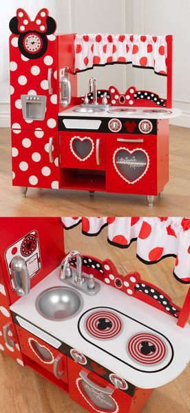 I love this Minnie Mouse Kitchen! Kidkraft Kitchen Makeover, Disney Frozen Bedroom, Minnie Toys, Minnie Mouse Kitchen, Frozen Bedroom, Candy Sushi, Minnie Mouse Toys, Christmas Lists, Toy Kitchen Set