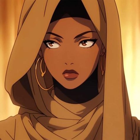 Hijabi Pfp Cartoon, Afrique Art, Anime Muslim, Hijab Cartoon, Black Anime Characters, Black Love Art, Black Art Pictures, Dessin Adorable, Digital Art Anime