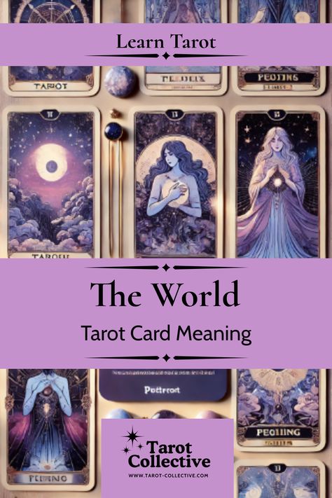 Discover the profound meanings behind The World tarot card! 🌍✨ Learn how this powerful card symbolizes completion, achievement, and new beginnings. Dive deep into its interpretations and how it can guide you on your journey. Tap into the wisdom of The World with our insightful article at Tarot-Collective.com. #Tarot #TheWorldCard #TarotReading #SpiritualGuidance Learn Tarot Card Meanings, The World Tarot Meaning, The World Tarot Card Meaning, World Tarot Card, The World Tarot Card, The World Tarot, Learning Tarot, Learn Tarot, Daily Tarot Reading