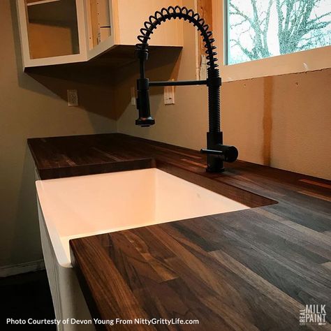 Dark Stain Butcher Block, Ebony Butcher Block Countertops, Espresso Butcher Block Countertops, Butcher Board Countertops, Black Butcher Block Countertops, Black Butcher Block, Stained Butcher Block Countertops, Butcher Block Stain, Kitchens With Butcher Block Countertops