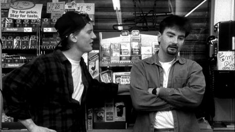 Clerks. - Brian O'Halloran, Jeff Anderson, Marilyn Ghigliotti Randal Graves, View Askewniverse, Jeff Anderson, Kevin Smith, Darren Aronofsky, Silent Bob, Indie Films, Movie Shots, A4 Prints